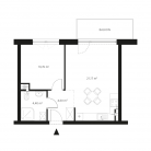 Nowe mieszkanie 12-2366 | 40,93 m2 | 2 Pokoje | 1 Piętro
