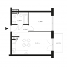 Nowe mieszkanie 13-2434 | 42,04 m2 | 2 Pokoje | 2 Piętro